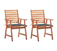 Lot de 4 Chaises à Manger d'Extérieur avec Coussins Siège Acacia Massif vidaXL