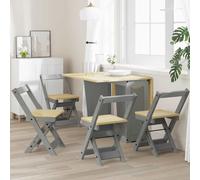 Lot de 4 Chaises à Manger Pliables Siège à Dîner Bois Massif de Pin vidaXL