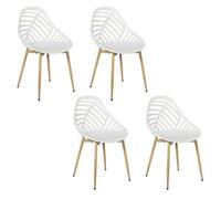 Lot De 4 Chaises Ajourées Alameda - Blanc Blanc