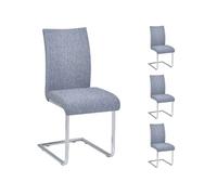 Lot de 4 chaises ALADINO, en tissu gris