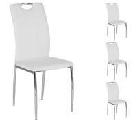 Lot de 4 chaises APOLLO assise synthétique blanc