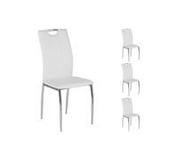 Lot de 4 chaises APOLLO assise synthétique blanc