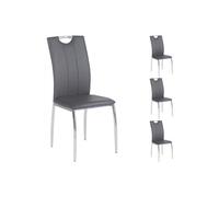 Lot de 4 chaises APOLLO assise synthétique gris