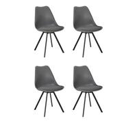 Lot de 4 Chaises Avec Coussin "Atome" 82cm Gris