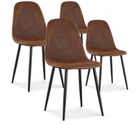 Lot de 4 chaises Bali Vintage pieds noir