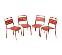 Lot de 4 Chaises BERGAME Terracotta Acier Thermolaqué Empilables