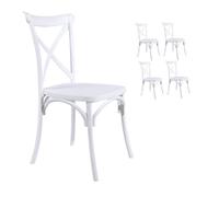 Lot de 4 chaises blanches style BISTROT en résine polypropylène