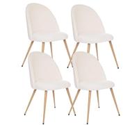 Lot de 4 Chaises bouclette Slano blanc Atmosphera - Blanc