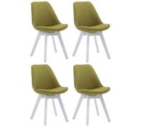 Lot de 4 Chaises - CLP - Borneo V2 - Tissu - Vert - Style Scandinave Moderne