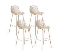 Lot de 4 chaises de bar KLEVE Beige