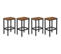 Lot de 4 Chaises de Bar - SONGMICS - Marron Rustique - Industriel - Loft - Capacité de charge 120 kg