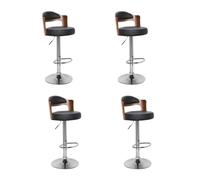 Lot de 4 Chaises de Bar "Wilson" 90-110cm Noir & Marron