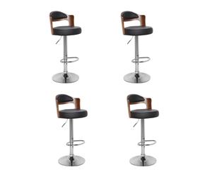 Lot de 4 Chaises de Bar "Wilson" 90-110cm Noir & Marron