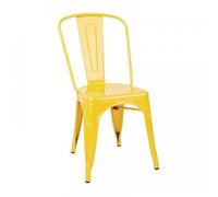 Lot de 4 chaises de bistrot assise (H)442 mm, en acier galvanisé, jaunes