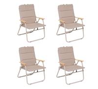 Lot de 4 Chaises de Camping "Pliable" 91cm Beige