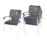 Mendler Lot de 4 chaises de conférence siège Gris, Dossier Gris