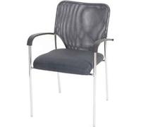 Lot de 4 chaises de conférence / visiteur Tulsa, empilable, tissu siège gris, dossier gris