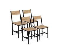 IDMarket – Lot de 4 chaises de cuisine Detroit – design industriel