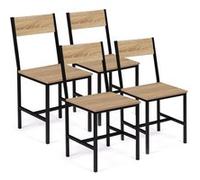 IDMarket – Lot de 4 chaises de cuisine Detroit – design industriel
