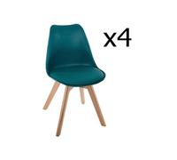 Lot de 4 Chaises de dîner en polypropylene bleu - H. 81 cm -PEGANE- Bleu