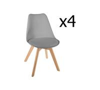 Lot de 4 chaises de dîner en polypropylène gris - h. 81 cm --