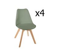 Lot de 4 Chaises de dîner en polypropylene jaune - H. 81 cm --