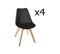 Lot de 4 Chaises de dîner en polypropylene Noir - H. 81 cm --