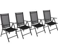 lot de 4 chaises de jardin à dossier haut en aluminium Chaise pliante