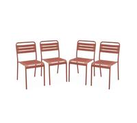 Lot de 4 chaises de jardin, terracotta | sweeek