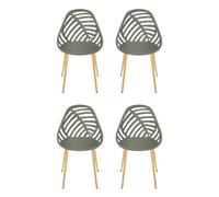 Lot de 4 Chaises de Jardin "Alameda" 83cm Vert Olive
