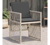 Vidaxl Chaises De Jardin Avec Coussins Lot De 4 Gris Clair Poly Rotin