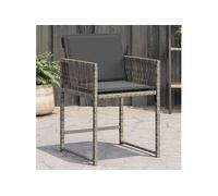 Lot de 4 Chaises de Jardin avec Coussins, Sièges avec Dossier, Chaises à Manger, Meubles de Terrasse Patio, Gris 365019