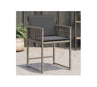 Lot de 4 Chaises de Jardin avec Coussins, Sièges avec Dossier, Chaises à Manger, Meubles de Terrasse Patio, Gris 365019