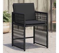 Lot de 4 Chaises de Jardin avec Coussins Sièges Noir Résine Tressée vidaXL