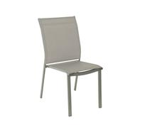 Lot de 4 chaises de jardin Buffalo empilables aluminium et textilene kaki. 64.5 x 45.5 x 89.5 cm