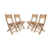 sweeek - Lot de 4 chaises de Jardin CALENA Pliables Acacia Naturel. 40 x 52 x 85 cm