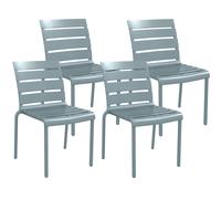 Lot De 4 Chaises De Jardin Empilables Assise Dossier Lattes Gris Gris