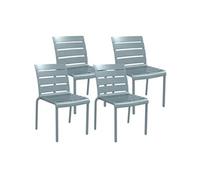 Outsunny Lot de 4 chaises de Jardin chaises de Bistro empilables avec Assise et Dossier à Lattes dim. 42L x 54l x 78H cm Gris