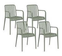 Lot de 4 chaises de jardin empilables BILBAO en polypropylène vert Vert