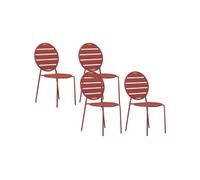 Vente-unique - Lot de 4 chaises de Jardin empilables en métal - Terracotta - MONTEFARO de MYLIA