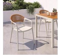 IDMarket - Lot de 4 chaises de Jardin empilables Odelia | En polypropylène et cordage coloris beige
