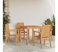 Lot de 4 Chaises de Jardin Empilables Sièges Patio Balcon Bois Teck vidaXL