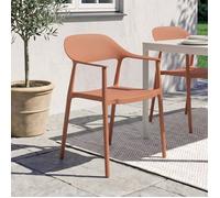 IDMarket - Lot de 4 chaises de Jardin empilables SUZON en polypropylène Terracotta
