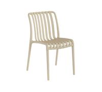Lot de 4 chaises de jardin en plastique beige. empilables. déjà montées