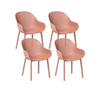 Lot de 4 Chaises de Jardin en Plastique pour l'intérieur et l'Extérieur avec Acc