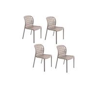 Lot De 4 Chaises De Jardin En Polypropylène Sienne - Gris Gris