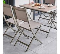 Hespéride - Lot de 4 chaises de Jardin essentia Pliables Noisette