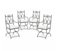 Lot de 4 chaises de jardin méditerranéennes Cuenca XL en fer noir 100 cm