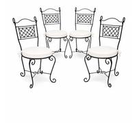 Lot de 4 chaises de jardin méditerranéennes Rioja en fer noir 105 cm