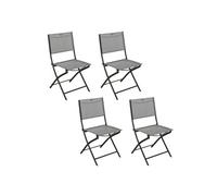 Hespéride - Lot de 4 chaises de jardin pliables Modula - Galet et Graphite - Modula